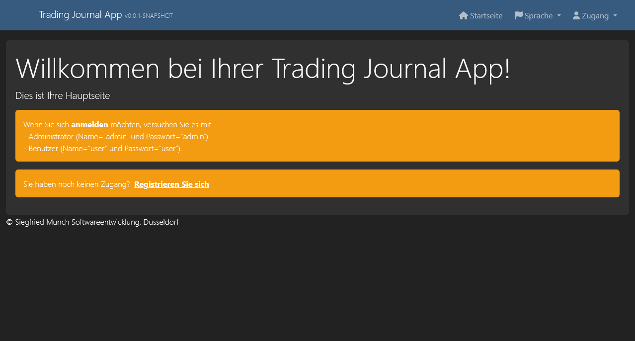 Tradingjournal Application